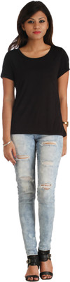 

Heritage Tycoon Casual Short Sleeve Solid Women's Black Top(Size: XS)