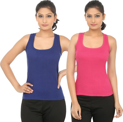 FRISKERS Casual Sleeveless Solid Women Multicolor Top FRISKERS Casual Sleeveless Solid Women Multicolor Top