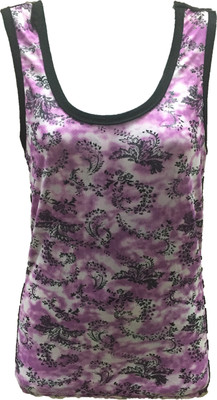 

Dovekie Casual Sleeveless Printed Women's Purple, White Top