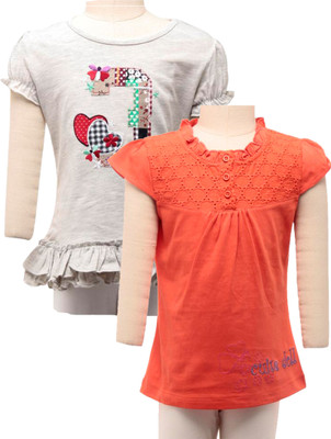 

JusCubs Girls Casual Cotton Top(Multicolor, Pack of 2