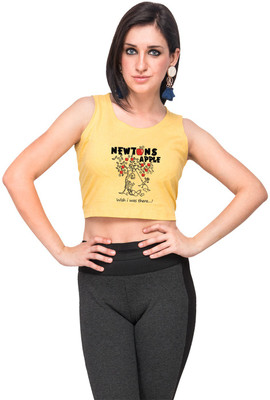 

Campus Sutra Casual Sleeveless Printed Women's Yellow Top