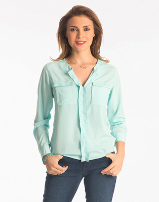

PrettySecrets Casual Full Sleeve Solid Women's Blue Top