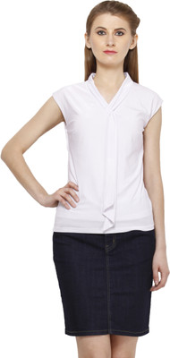 PepTrends Casual Sleeveless Solid Women White Top