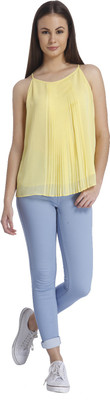 

Only Casual Sleeveless Solid Women's Yellow Top, Lemon drop
