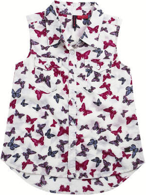 

SuperYoung Girls Casual Cotton Tie-up Top(Multicolor, Pack of 1, Off white
