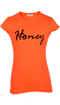 

Lil Orchids Girls Casual Cotton Top(Orange, Pack of 1, Coral