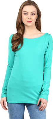 HARPA Casual Full Sleeve Solid Women Green Top