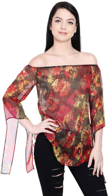 Style Quotient By Noi Casual 3/4 Sleeve Printed Women Purple Top