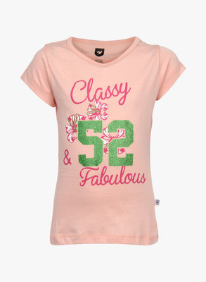 

612 League Girls Casual Cotton Top(Pink, Pack of 1, Lt peach