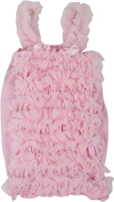 

Funky Baby Girls Party Cotton Ruffeld Top(Pink, Pack of 1, Baby pink