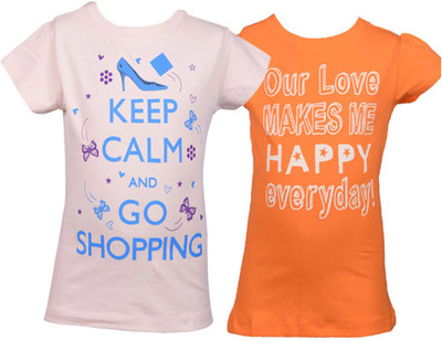 

Gkidz Girls Casual Cotton Top(Pink, Pack of 2, Pink & orange