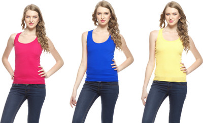 Friskers Casual Sleeveless Solid Women