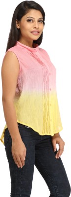 Ankita Casual Tie & Dye Women Yellow, White, Pink Top
