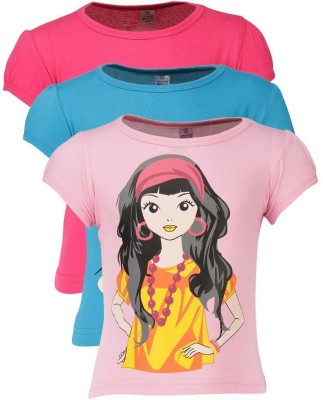 

Gkidz Casual Cotton Top(Multicolor, Pack of 3, Pink