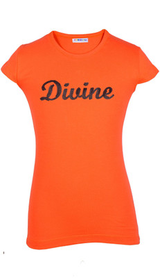 

Lil Orchids Girls Casual Cotton Top(Orange, Pack of 1, Coral