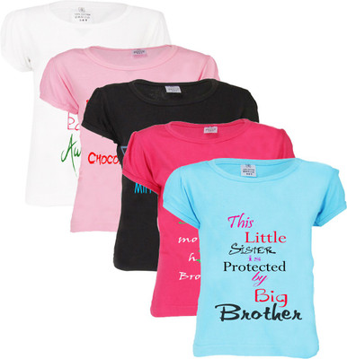 

Gkidz Casual Cotton Top(Multicolor, Pack of 5, Black