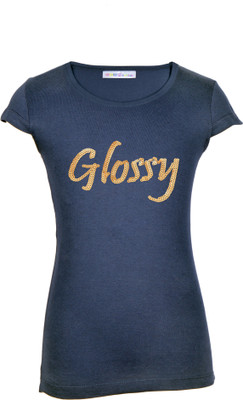 

Lil Orchids Girls Casual Cotton Top(Blue, Pack of 1, Navy