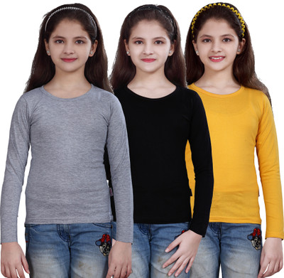 

Sini Mini Casual Cotton Top(Multicolor, Pack of 3