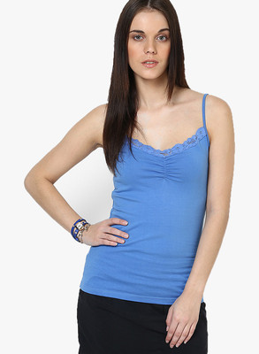 

Only Casual Noodle strap Solid Women's Blue Top, Marina