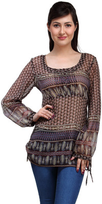 

Eves Pret A Porter Casual Full Sleeve Printed Women's Multicolor Top