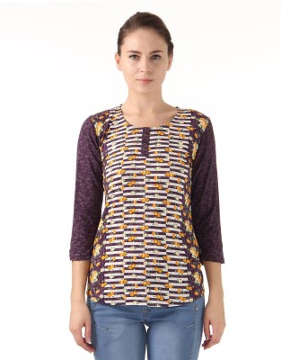 MONTE CARLO Casual 3/4 Sleeve Printed Women Multicolor Top