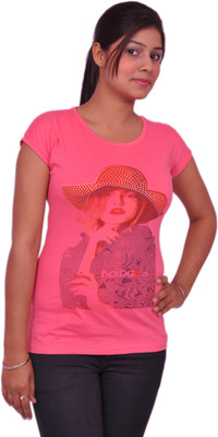 

Jevaraz Casual Short Sleeve Printed Women's Pink Top