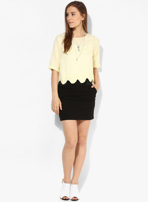 

Vero Moda Casual Short Sleeve Solid Women's Yellow Top, French vanilla