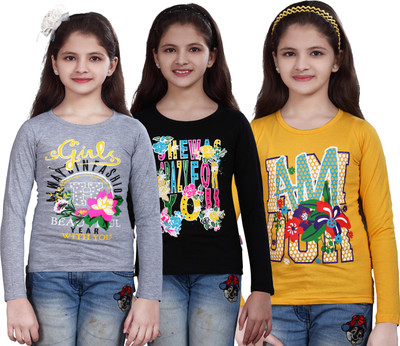 

Sini Mini Casual Cotton Top(Multicolor, Pack of 3