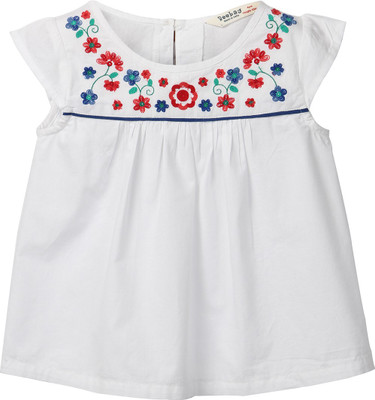 

Beebay Girls Casual Cotton Top(White, Pack of 1)