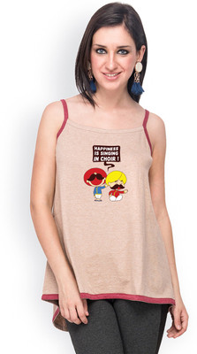 

Campus Sutra Casual Sleeveless Printed Women's Brown, Maroon Top