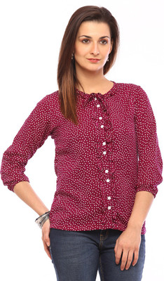 

Vvoguish Women's Polka Print Casual Shirt, Purple