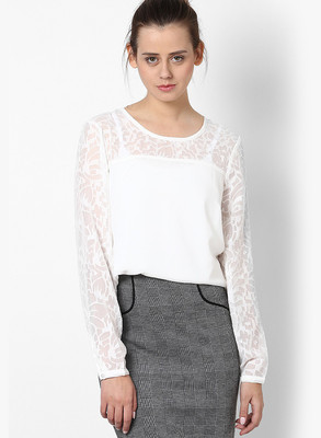 

Vero Moda Casual Full Sleeve Self Design, Solid Women's White Top, Snow white
