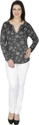 

Svt Ada Collections Casual Full Sleeve Printed Women's Black Top