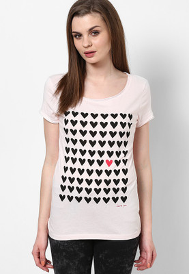 

Only Casual Short Sleeve Graphic Print Women's Pink Top, Barely pink