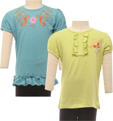 

JusCubs Girls Casual Cotton Top(Multicolor, Pack of 2