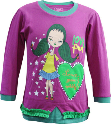 

Kothari Girls Casual Cotton Top(Purple, Pack of 1
