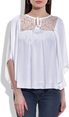 

Eves Pret A Porter Casual Kimono Sleeve Solid Women' White Top