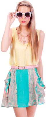 

Junk Party Sleeveless Printed Women's Yellow Top