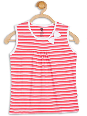 

612 League Girls Casual Cotton Top(Red, Pack of 1, Pink