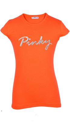

Lil Orchids Girls Casual Cotton Top(Orange, Pack of 1, Coral