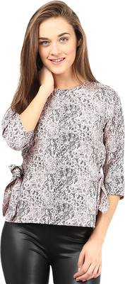 

Citrine Casual 3/4th Sleeve Printed Women's Pink, Black Top, Black;pink