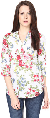 HARPA Casual 3/4 Sleeve Floral Print Women Multicolor Top