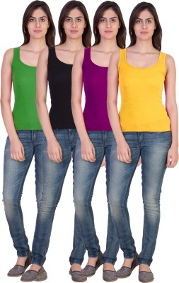 17.Hills Casual Sleeveless Solid Women Multicolor Top