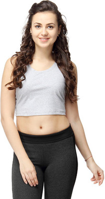 

Campus Sutra Casual Sleeveless Solid Women's Grey Top