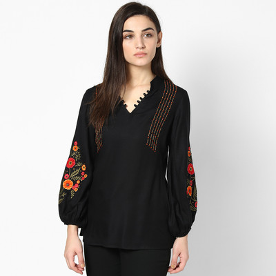 20% OFF on Taurus Formal Bell Sleeve Solid Women's Black Top 20% OFF on Taurus Formal Bell Sleeve Solid Women's Black Top