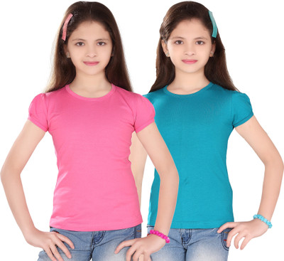 

Sini Mini Casual Cotton Top(Blue, Pack of 2, Pink & blue
