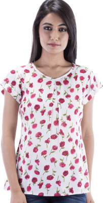 Amadore Casual Short Sleeve Floral Print Women Multicolor Top