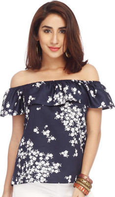 

Enah Casual Sleeveless Printed Women's Blue Top