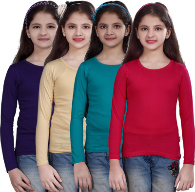 

Sini Mini Casual Cotton Top(Multicolor, Pack of 4