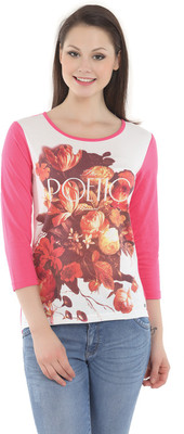 

Miss Grace Casual 3/4th Sleeve Printed Women's Pink Top